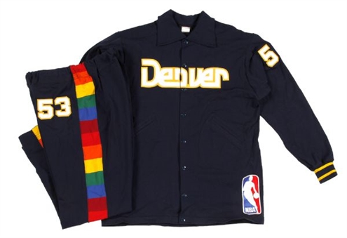 1982-83 Denver Nuggets Game Worn Full Warm-up with Jacket and Pants Worn By Rich Kelley